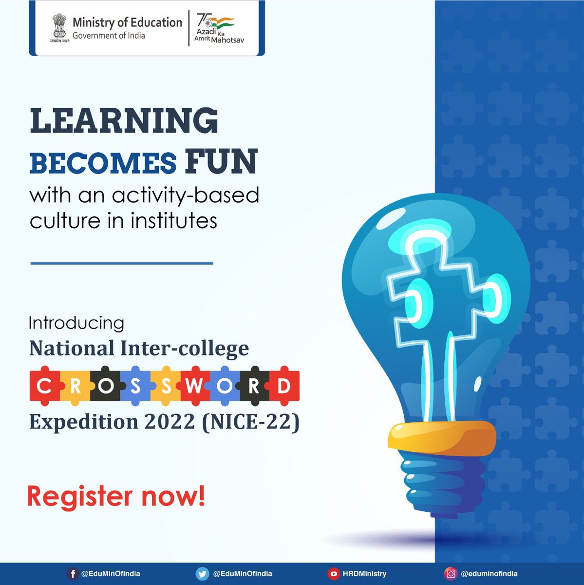 Get ready to challenge your mind with amazing crosswords. Participate in NICE 2022, a national-level contest &amp; win cash prizes along with trophies &amp; certificates. To register, click: nice.crypticsingh.com/register