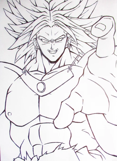 ドラゴンボールのブロリー(伝説のスーパーサイヤ人)のペン入れです。 後日、色塗り予定です。 #ドラゴンボール #DragonBall #ブロリー #ドラゴンボールZ #DragonBallZ #ペン入れ #アナログ #イラスト #アナログイラスト #illustration #絵描きさんと繋がりたい #イラスト好きな人と繋がりたい