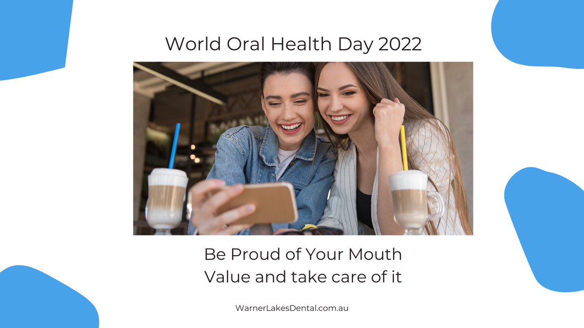 DentistWarner's tweet photo. Happy World Oral Health Day from warner Lakes Dental!

Today, we celebrate #WorldOralHealth day to spread awareness of the importance of #OralHealth. 

This year's theme sends out a simple but powerful message: Be Proud Of Your Mouth. Value And Take Care Of It

#DentistWarner https://t.co/vXmt3JOphg