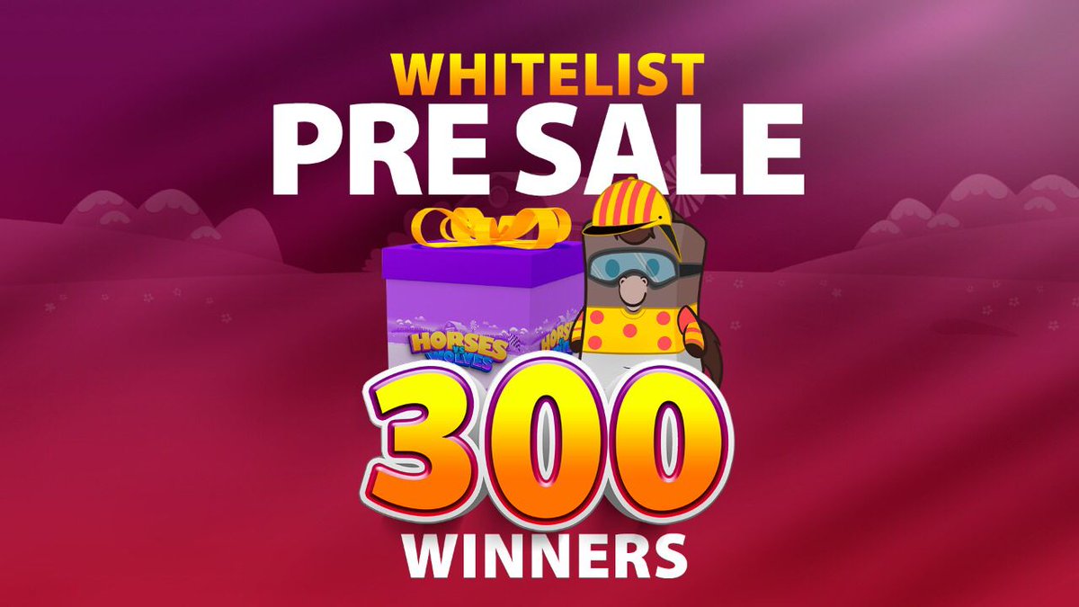 HorsesxWolves's tweet image. Whitelist Pre-Sale Started!!!🥳

In this 1 round of the Whitelist, 300 winners we are giving away to our community:
✔️10  NFT Horse (Value of 1 nft $120)
✔️100 Box for Farm 1.0
✔️190 to participate in the Pre Sale 

Enter this link 
sweepwidget.com/view/53296-lk1…