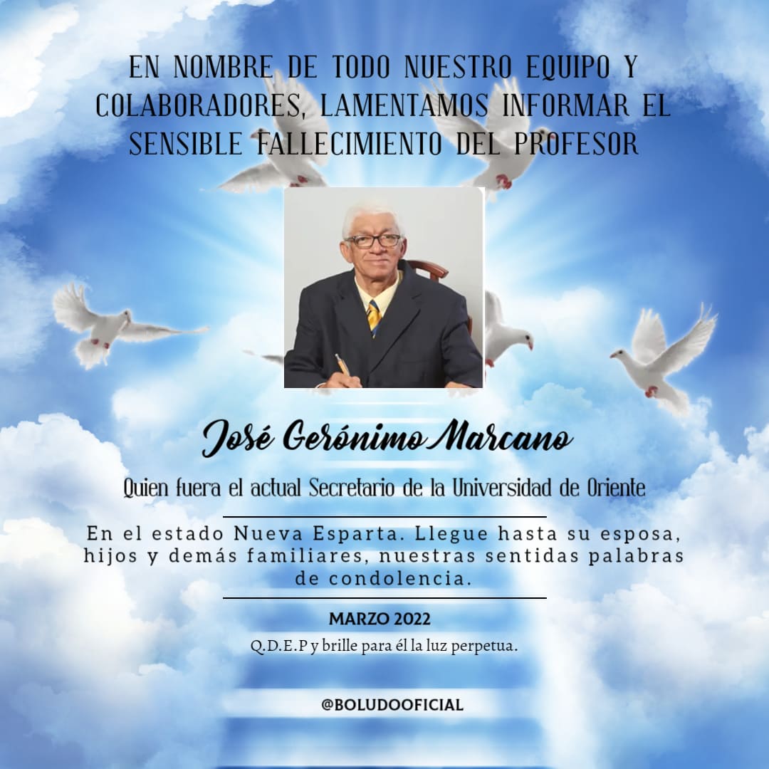 Lamentable noticia para la comunidad udista. Q.D.E.P y brille para él la luz perpetua 🙏 #udoanz #udosucre #udomonagas #udobolivar #udone