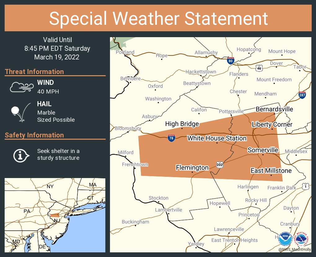 NWS Mount Holly on Twitter "A special weather statement has been