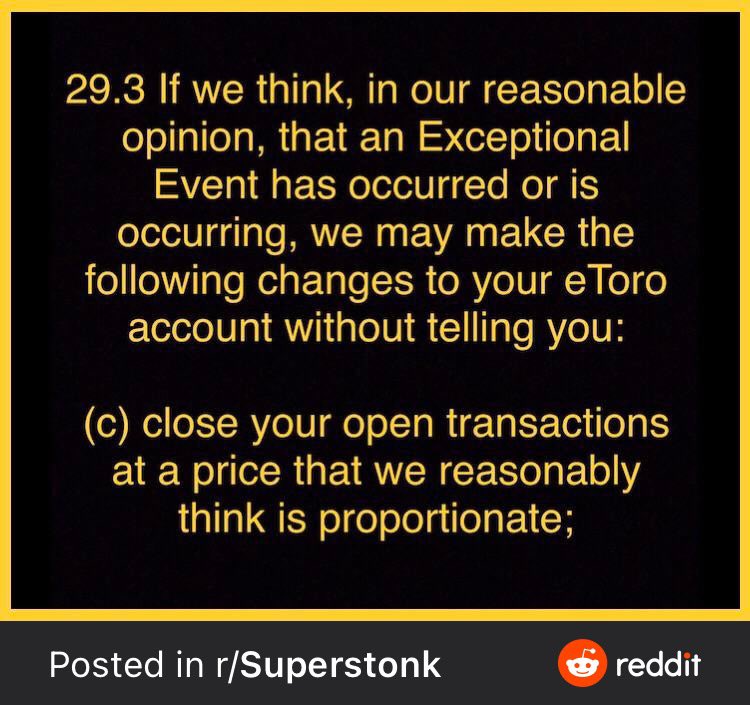 cholestroldave's tweet photo. Is everyone on etoro ready to get screwed? If you don’t think a squeeze constitutes an exceptional event, sell your shares and find a better coping mechanism #screwetoro https://t.co/bEqGiyAyH5