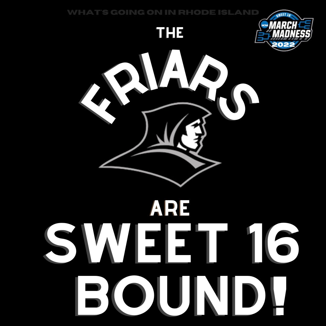 WhatsgoingonRI's tweet photo. For the first time in 25 years the @ProvidenceCol @PCAthletics #Friars are headed to the Sweet 16! #PC beat the Richmond Spiders 79-51. 🏀#Congratulations #PCBasketball #ProvidenceCollege #PCFriars #Sweet16 #NCAA #MarchMadness #Providence #RhodeIsland #WhatsGoingOnInRhodeIsland https://t.co/xrWgRT0T8g