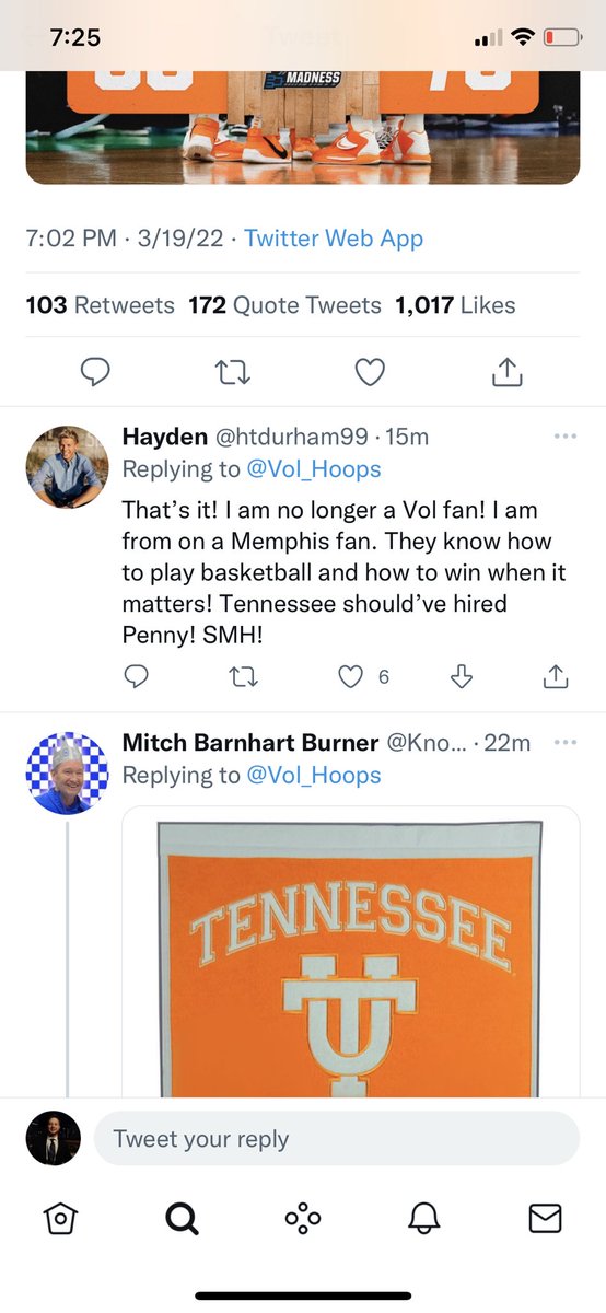Wait up a sec @htdurham99 your account get hacked? I know you wouldn’t say this about being a Vols fan