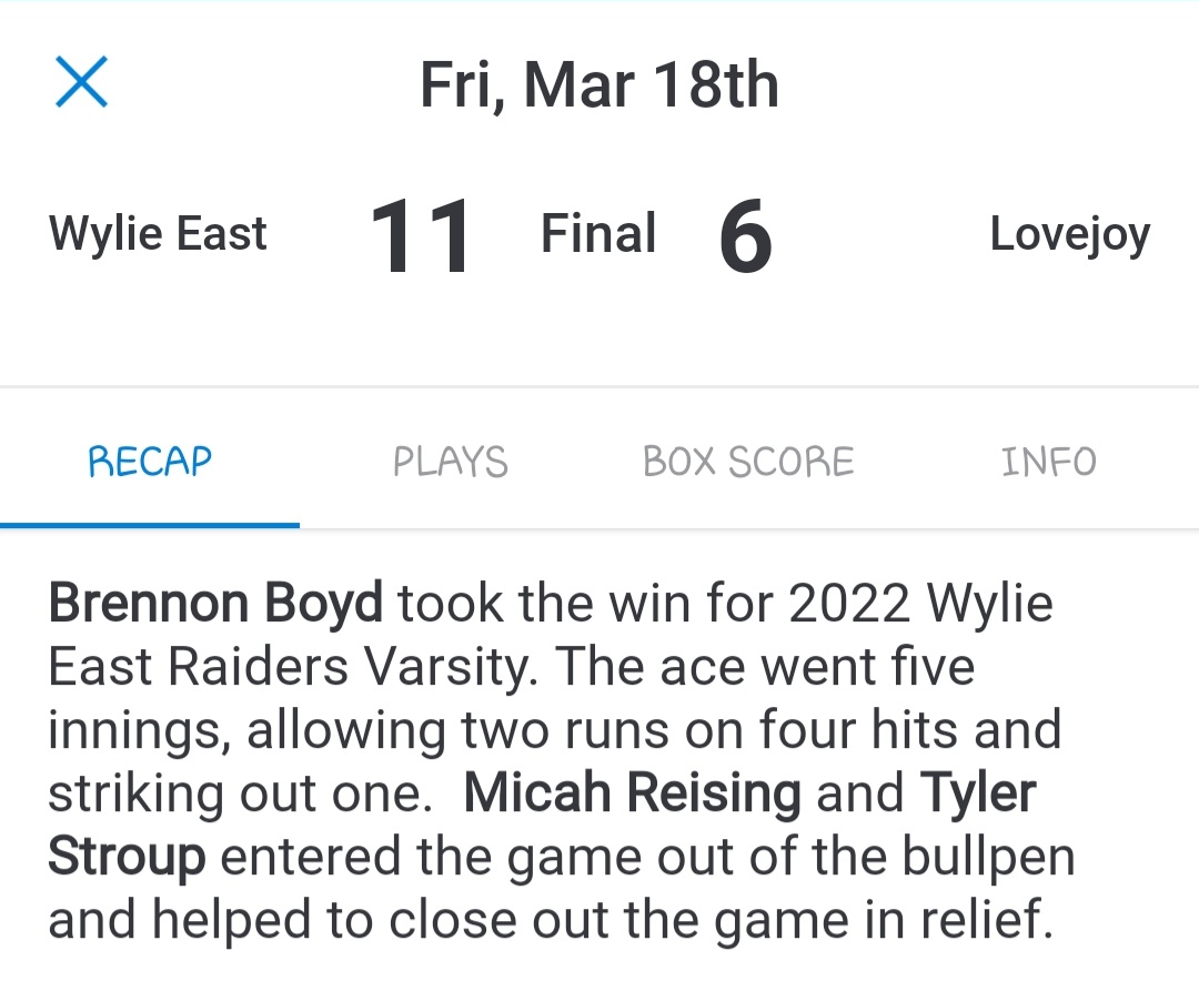 DorieceB's tweet photo. Raiders had a great win over LoveJoy lastnight @boyd_brennen https://t.co/CHE6vrqvAR