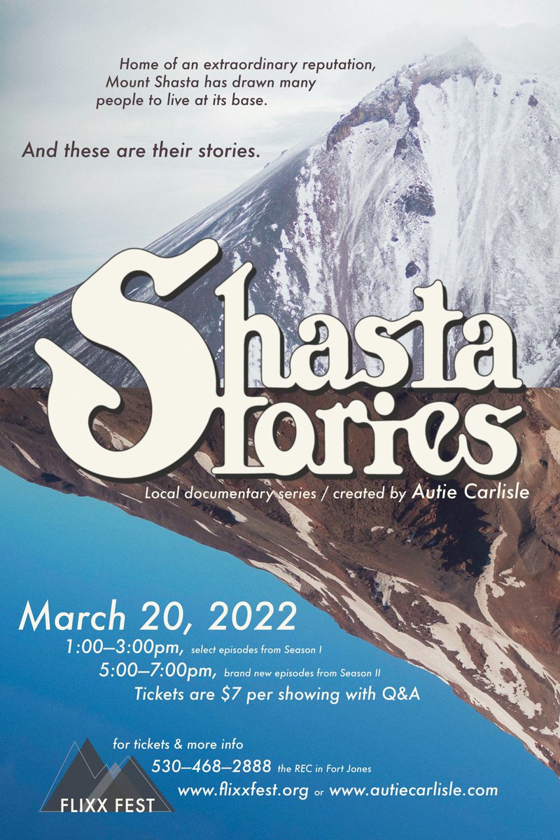 FLIXXFEST's tweet photo. Tomorrow is the day~! Join us for Season I from 1-3PM tomorrow and 5-7PM for an all new Season II of #ShastaStoriesSeries #shastastories

$7 and Q&amp;A after at the Avery Theater in Etna
https://t.co/urPuUUeEzL https://t.co/jDLaODYiT1