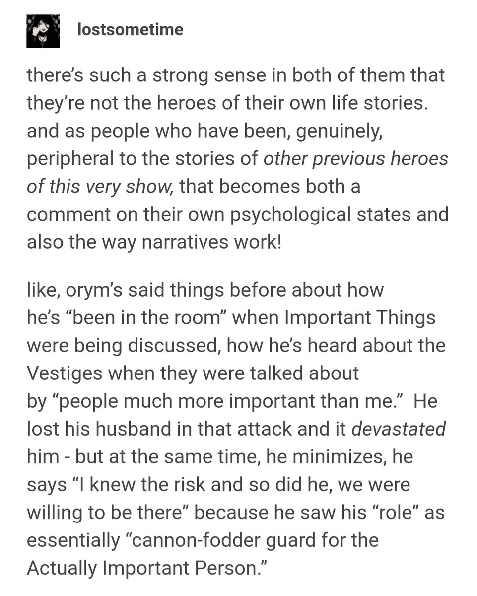 thecosplayannie's tweet photo. #criticalrolespoilers
[2/2] "A party full of people who deep down think of themlselves as NPCs." Just- all of this. Wow. https://t.co/1WK3lGMNL8