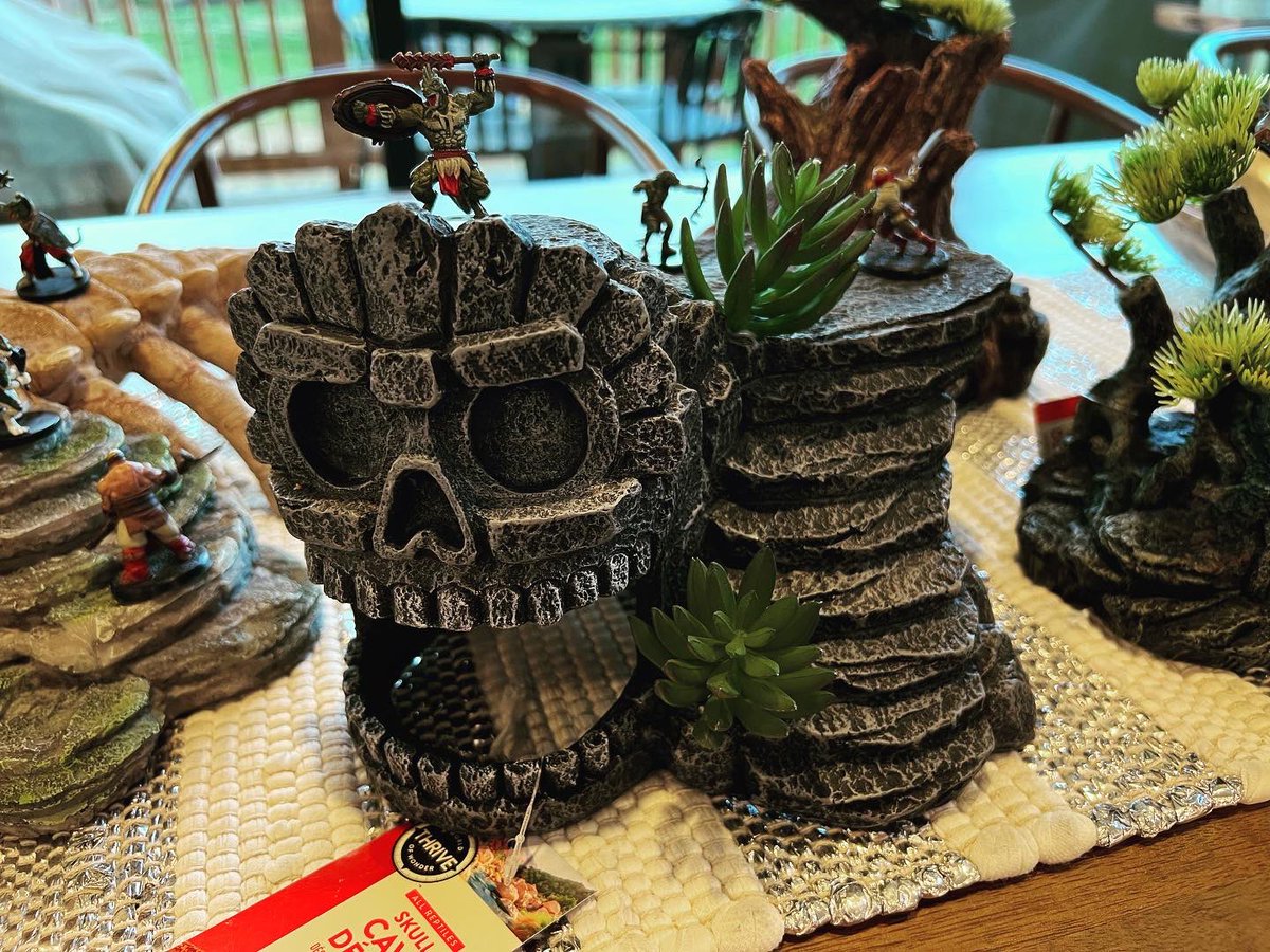 critgamesllc's tweet photo. Found some great terrain pieces! These are lizard terrarium pieces for your pet reptile! Don’t even need to paint, although I plan on removing the fake greenery.
#dnd #terrain #critgames #rpg #miniature #wargames #warhammer #tabletop https://t.co/cnIM6Mi2Vm
