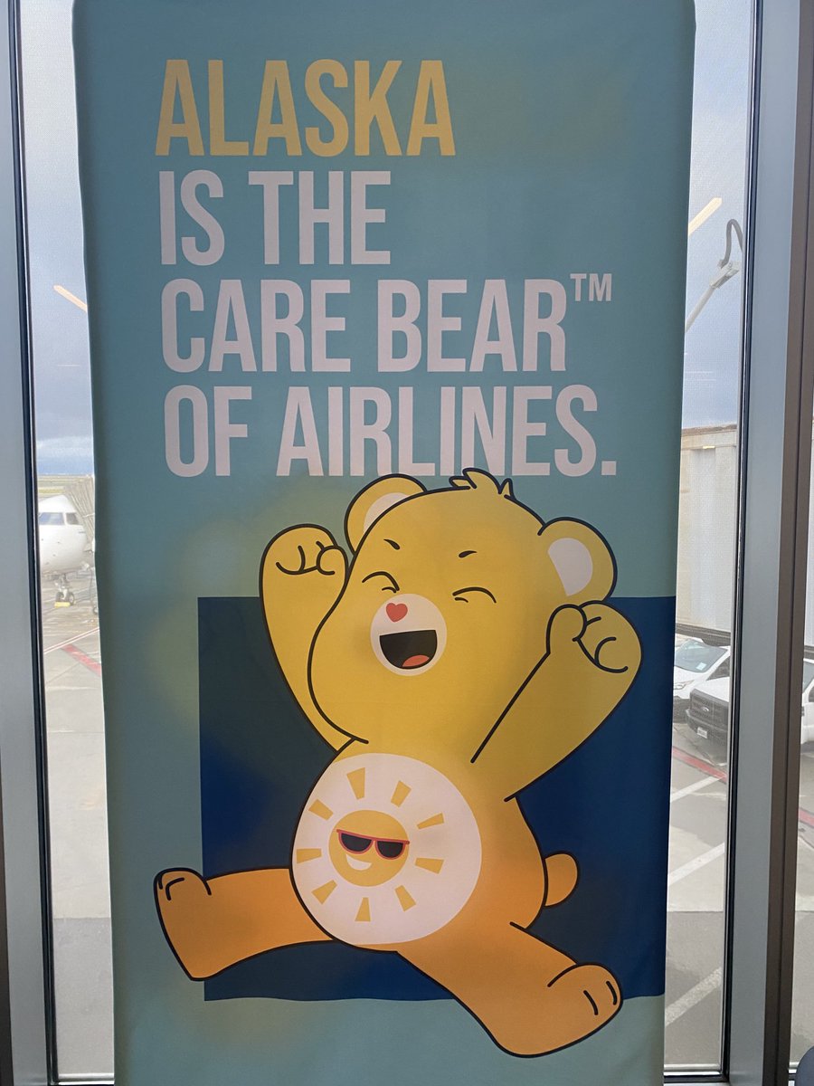 Do Care Bears usually depart 1 1/2 hours late???  #alaskairlines