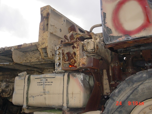 Yeah, long title, but authors in Army branch publications gotta do what they gotta do to get published.As the low seniority DCMA guy I got to do induction inspections on IED blast damaged trucks like these.6/
