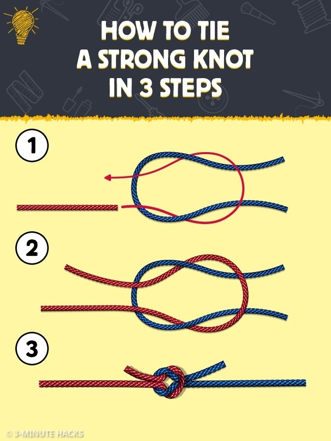 5-Minute Crafts on X: How to tie a strong knot in 3 steps.   / X