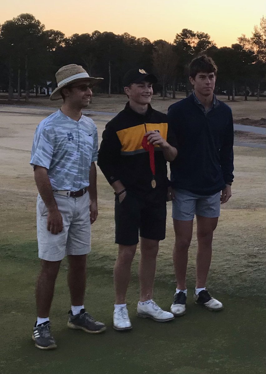 BurtWaller1's tweet image. The @StarrsMillHS boys golf team brought home some hardware,finishing 1st at the GSGA Invitational at Canongate I. The team was led by Thomas Reininger (co-low medalist) with a (-1) 71. Will Sutton shot (+1) 73, Kyle Bachkosky shot (+2) 74, and Ian Humphrey rounded out the