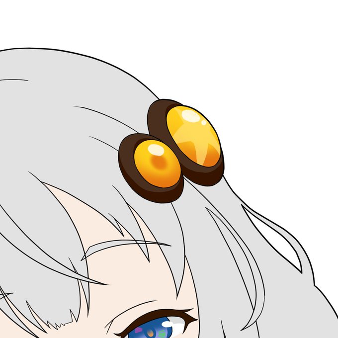 描くたびに形が変わる髪飾り。
色塗るときにいつも「あ!前と形が違う」と気づく。 