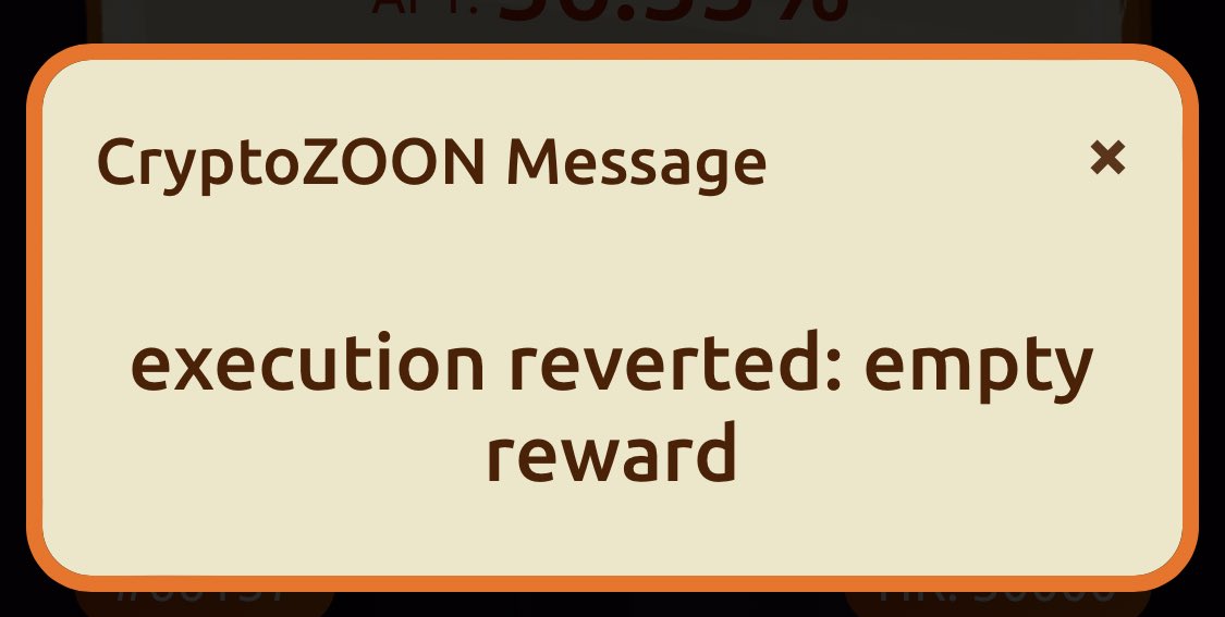 kain_0831's tweet image. Reward Poolが枯渇したのか、ファーミング報酬を引き出せなくなりました。
#Cryptozoon $zoon
