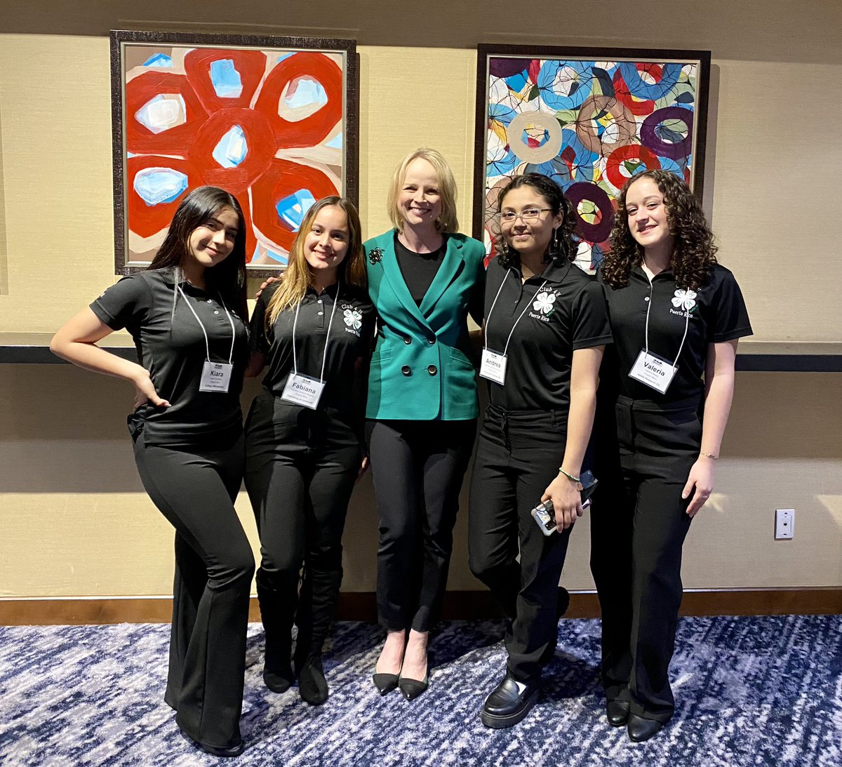 Keep up the great work! Enjoyed meeting the <a href="/PuertoRico4H/">Puerto Rico 4-H</a> youth delegates to #n4Hconf22 &amp; hearing about their projects in youth #nutrition and healthcare access for the homeless. Have fun &amp; use your voice this week! #4HGrown <a href="/USDA_NIFA/">NIFA</a>