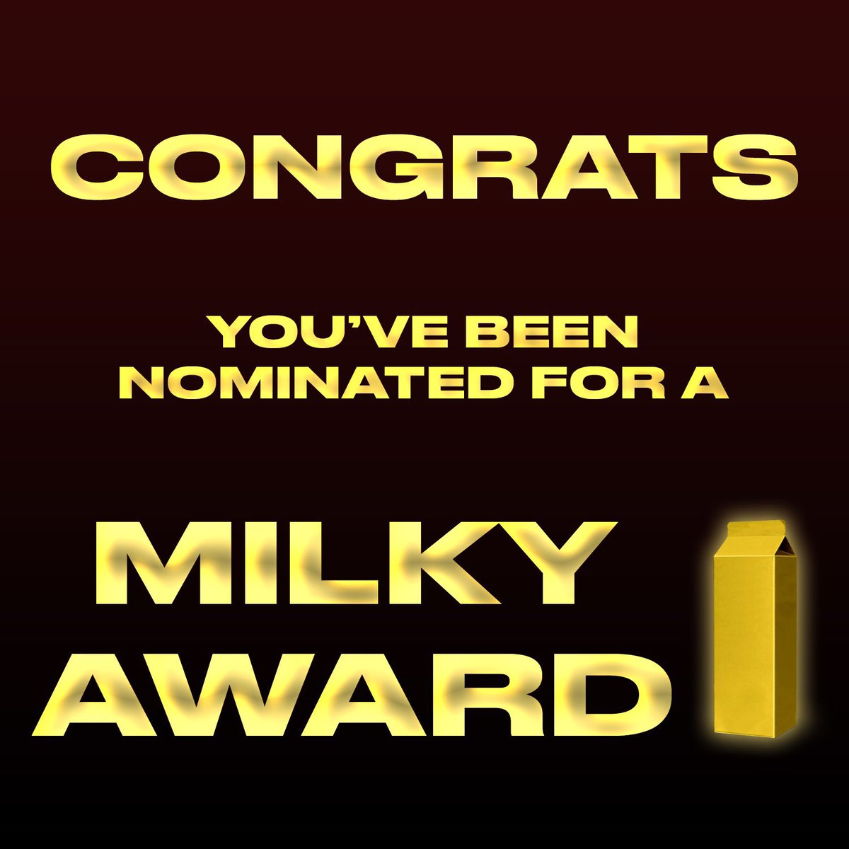 MilkysOfficial's tweet photo. you’ve been nominated @BuellRip https://t.co/bIKReOkhj3