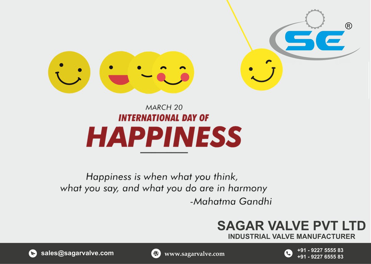 sagarvalve's tweet photo. #internationaldayofhappiness2022 
#ballvalve #valvemanufacturer #sagarengineering #sagarvalve #SE #valves #automation #makeinindia #rajkot #gujarat #india #export #manufacturer #Valves #SEbrand #valvemanufacturers #ballvalves #Gatevalves #globevalves #butterflyvalves #globevalve https://t.co/Dsei04Lrln