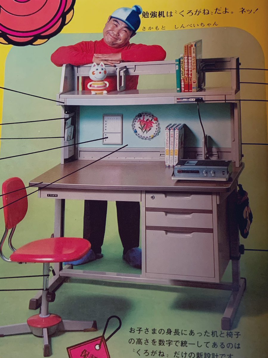 昭和レトロ❣️キキララの勉強机の椅子 - 事務机/学習机