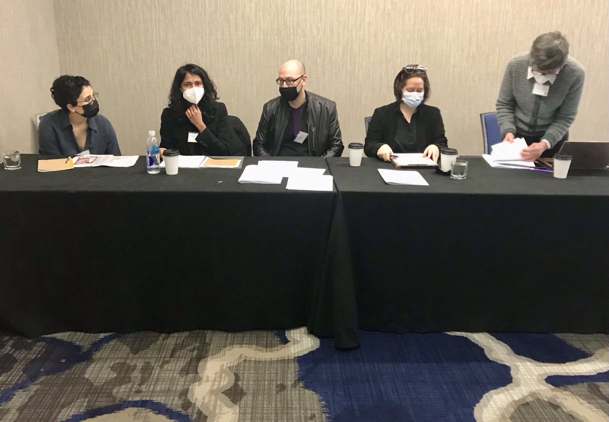 christadimarco's tweet photo. #AbigailRayAlexander #DivyaMenon #ShiraMiron + @DanielRNutters - great discussion, even at 8:30am @NCSAscholars #NCSAradical #Literature #19thC https://t.co/C8Da6MTSBG