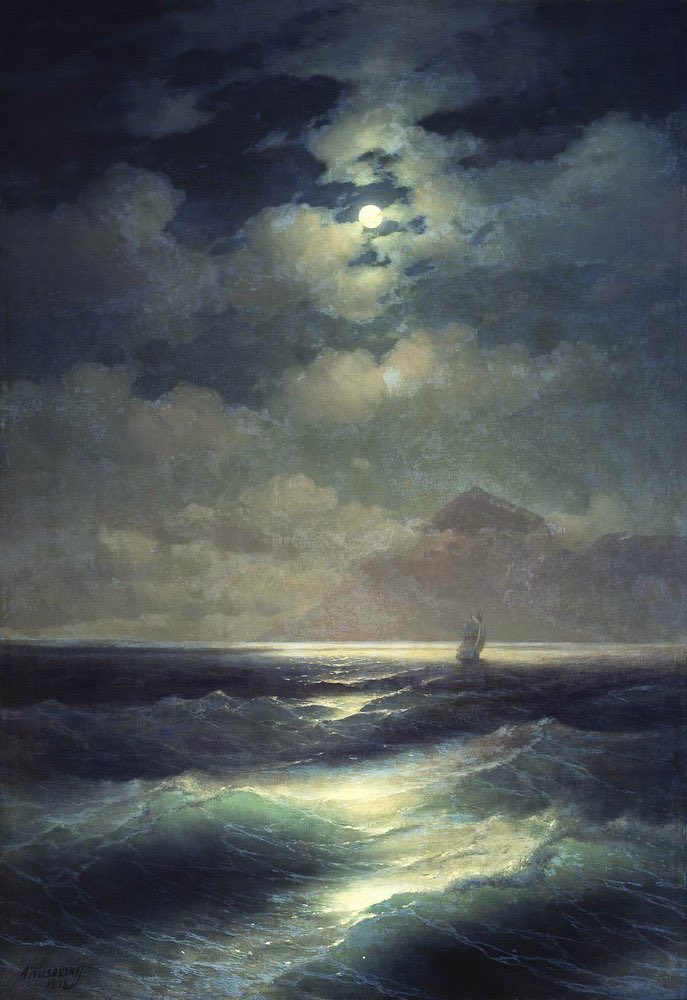 Vista al mar a la luz de la luna, 1878, Iván Aivazovski