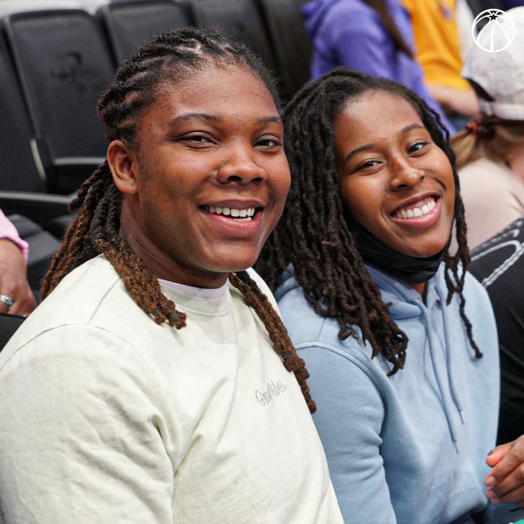 .@WashMystics in the house! @arielatkinssvn & @Mooks_22 came to @CapitalOneArena to catch the action tonight!