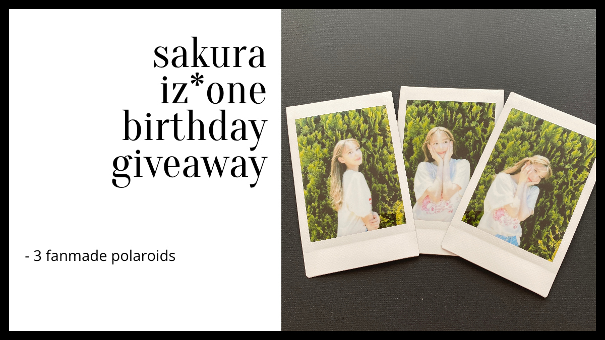 Today is #Sakura of #IZONE's birthday and we're celebrating with a giveaway PRIZE: - see photo TO ENTER: - Follow @TooOld4Kpop - RT - Worldwide - Closes 3/21/22 8PM - Ready to ship - Winners must respond within 24 hours