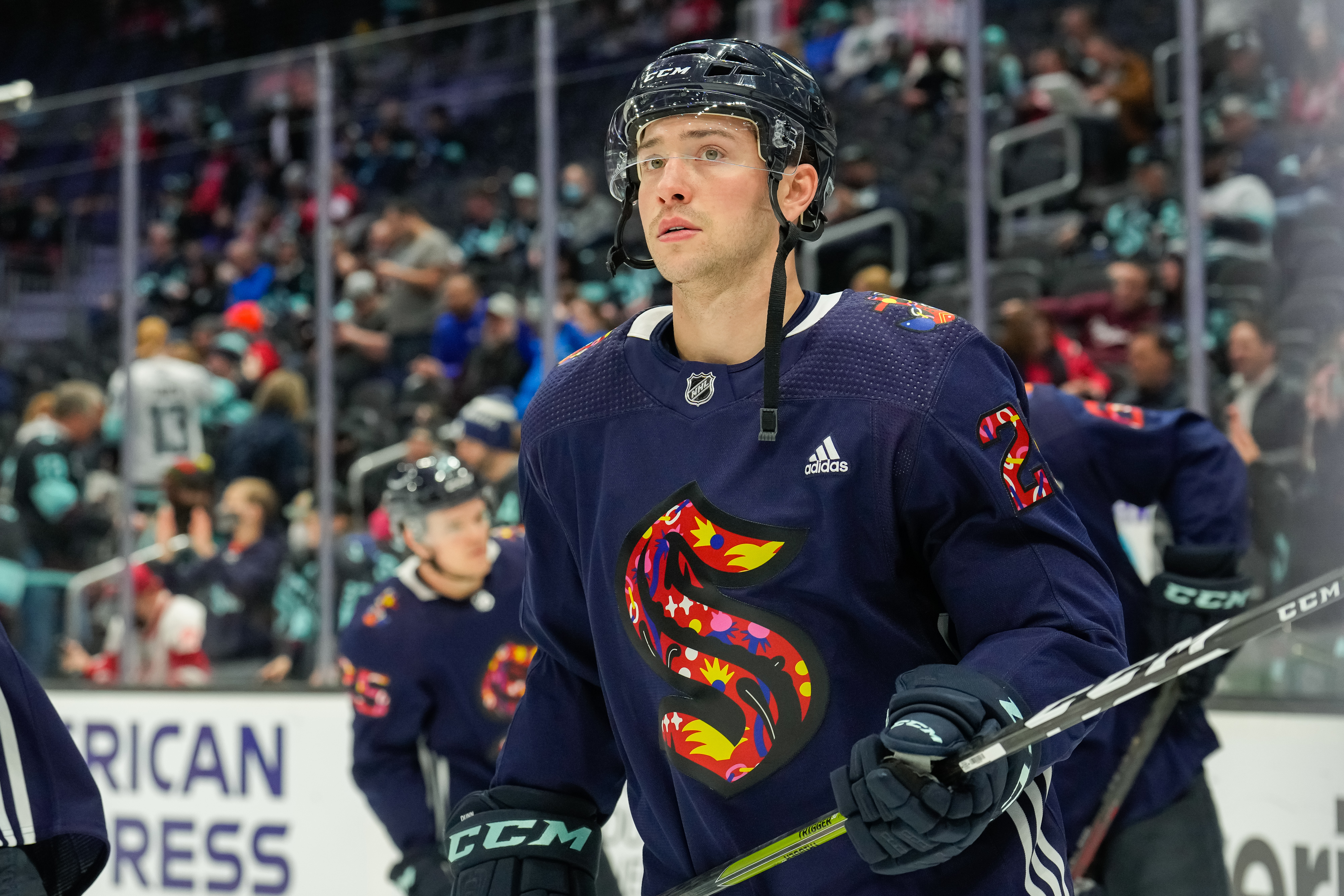 Kraken wear last of six 'Hockey is for Everyone' warmup jersey