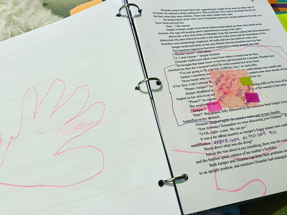 amandacanwrite's tweet photo. My four year old sister helped me revise my dumpster fire first draft so now its sacred and I can never get rid of it. #amwriting #WritingCommunity #kidshelping https://t.co/dRs9R9bC7B
