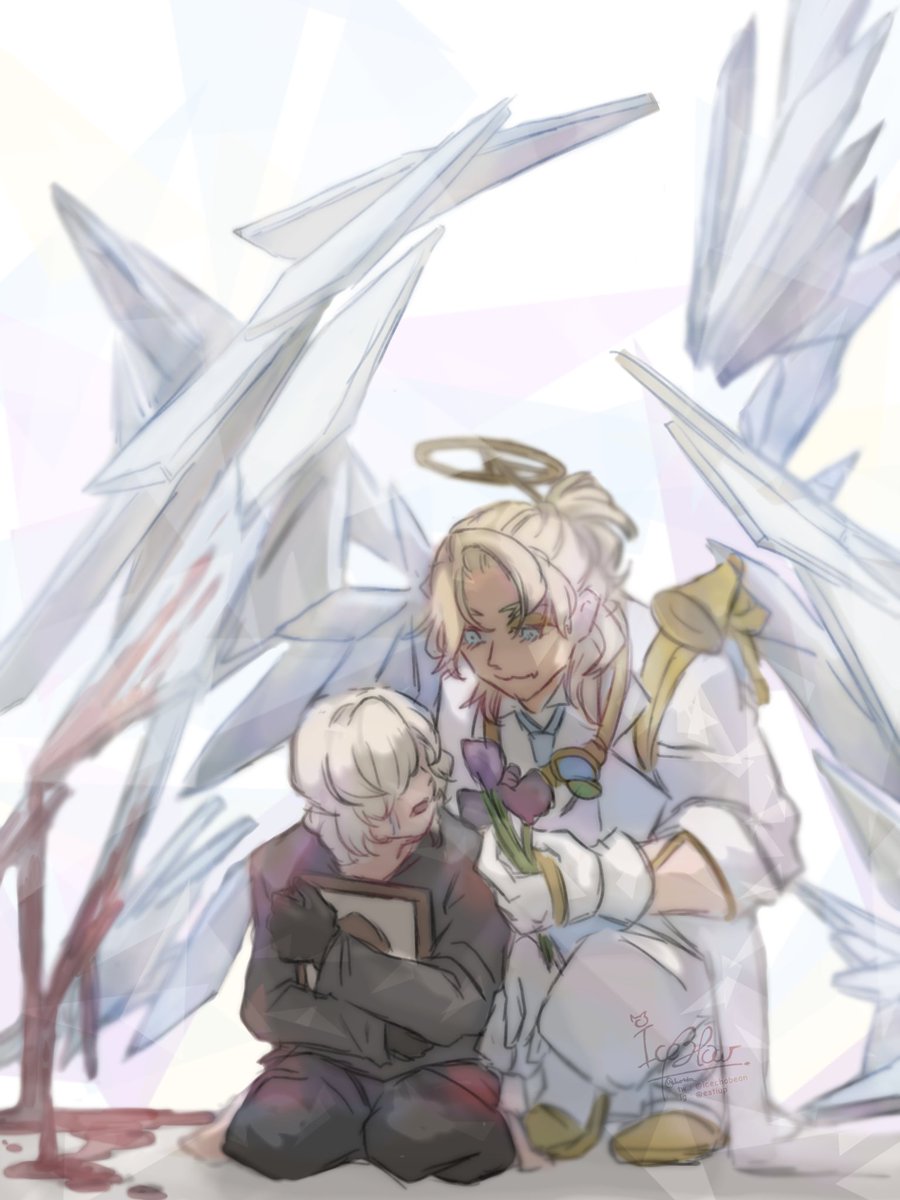 「⚠️tw : mild blood⚠️
囚墓 - Where have you 」|IceHorologium 🧊🐍 (semi-hiatus)のイラスト