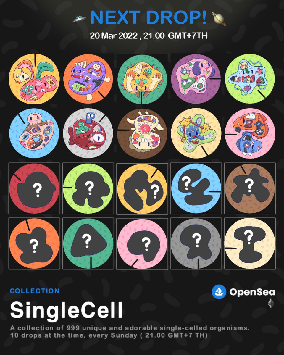 CDFT_NFT's tweet photo. 🛸Next Drop #041-#050🛸

🚀Collection SingleCell🚀

⭐️0.015 ETH⭐️

Available On .. Opensea
Link : https://t.co/yC0IlXrllF

#NFTCollection #NFT #NFTCommunity #NFTartist #opensea #NFTTHAILAND #nftart https://t.co/x8NSrSYK0c