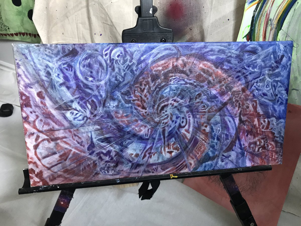 FyiMart's tweet photo. Behind the scenes of What is Reality? Utilizing Fibonacci, pulling order from the chaos! #art https://t.co/KldKnKW3nL