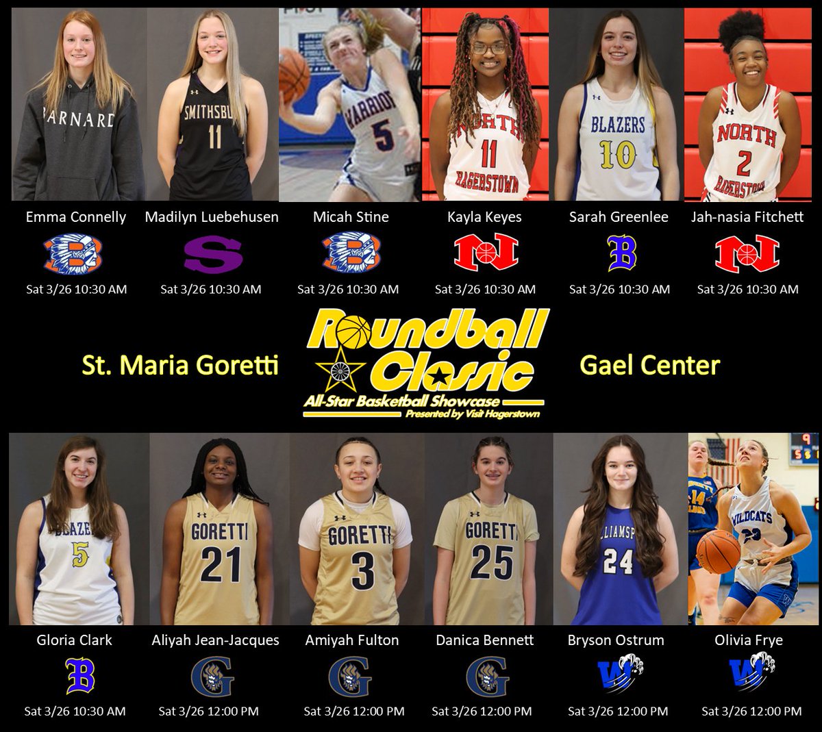 The 12 Washington County Girls who will be playing in the Roundball Classic next Saturday at St. Maria Goretti.