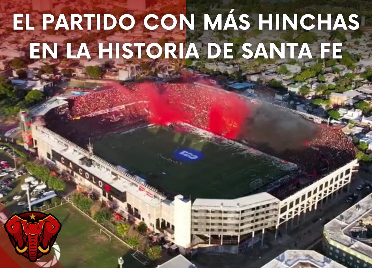 PrimeroColon's tweet photo. ⭐El encuentro de hoy marcó el partido de fútbol con más público en la historia de la ciudad de Santa Fe según las cifras oficiales.
La fiesta de la ciudad, la fiesta del CAMPEÓN ❤️🖤 https://t.co/kQJtI34AqK