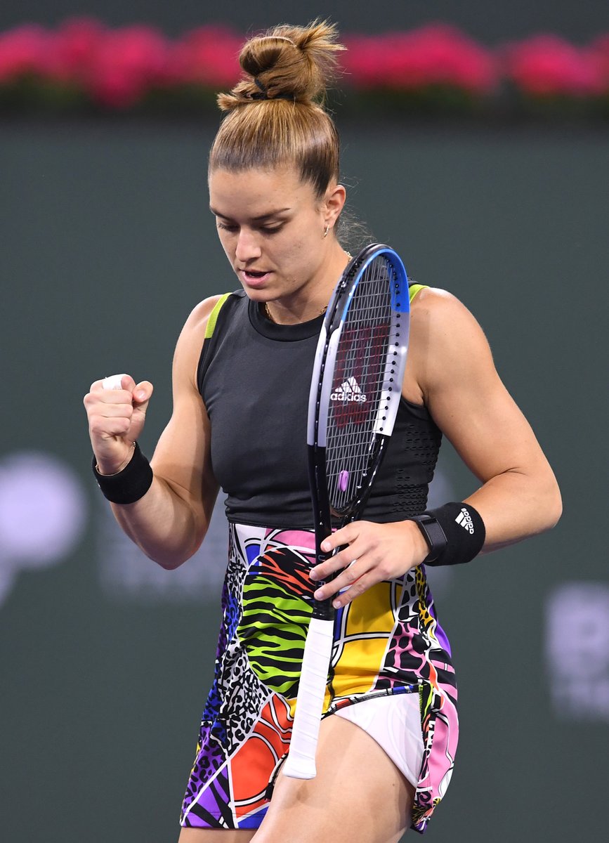 BNPPARIBASOPEN's tweet photo. 🇬🇷 @mariasakkari's road to the final 

Round 1: Bye
Round 2: Siniakova
Round 3: Kvitova
Round 4: Gavrilova
Quarterfinals: Rybakina
Semifinals: Badosa 

#IndianWells https://t.co/Qufu6rmE5l
