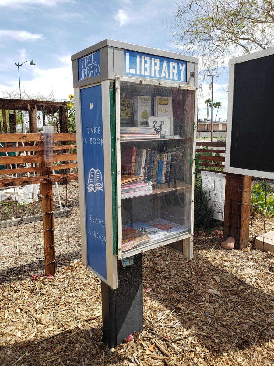 A little library made from an old phone booth. Love it! #read #mesaaz #littlelibrary