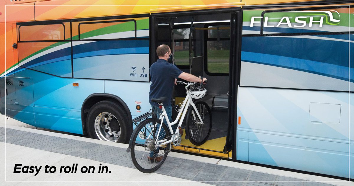 MCDOTNow's tweet photo. On the #RideThe Flash bicycles board through the back door (third door).
Dismount and roll your bike on board. Use the Interlock bike rack system to secure your bike inside the bus.
Details= https://t.co/8lh1S4drYX
@BikeToWorkDay @MCBikePlan #MoCoBikes #bikemoco https://t.co/Ypt9IiW8NN