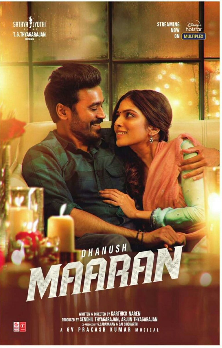 KollywoodCinima's tweet photo. Watch @dhanushkraja in #Maaran Streaming now in @disneyplusHSTam Don't Miss Investigation Thriller. Watch it
#MaaranOnHotstar #மாறன்
#maaranstreamingnow
#Dhanush @smruthi_venkat @gvprakash @MalavikaM_ @SathyaJyothi @TheVinothCj @TGThyagarajan #KollywoodCinima #Dhanush https://t.co/djSHsLidIR