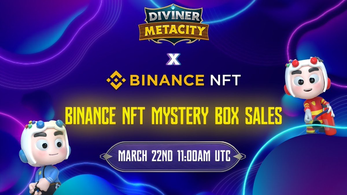 DivinerProtocol's tweet photo. 🚀Only 2 days left for Diviner MetaCity NFT mystery box sales on @TheBinanceNFT!
🔗The sale link is live now: https://t.co/1I4v9qzz7q
🔥Don't miss! More huge campaigns are coming soon! Let's go!
#divinermetacity #NFTs #BinanceNFT https://t.co/yXRRqX1f84