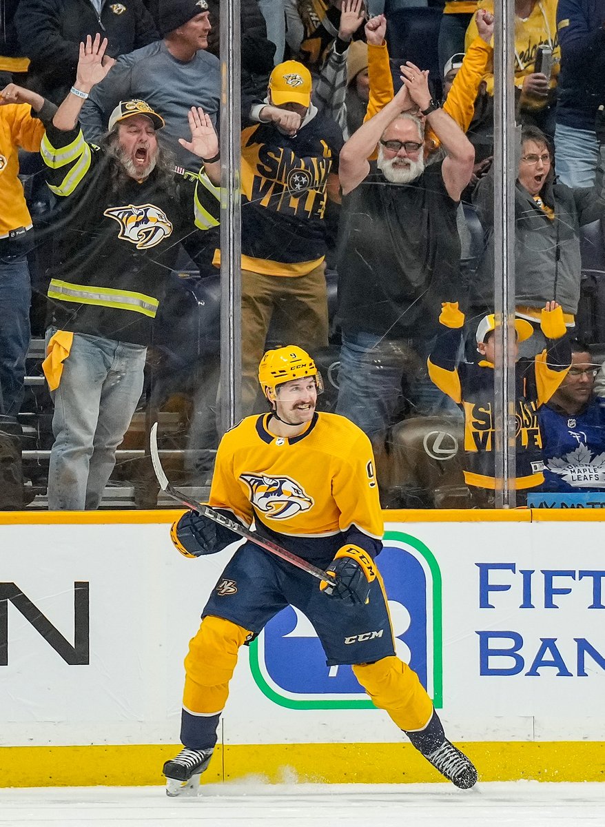 NHL's tweet photo. When you become the all-time leading goal scorer in @PredsNHL history... 😁 https://t.co/yoXnFc5pl2