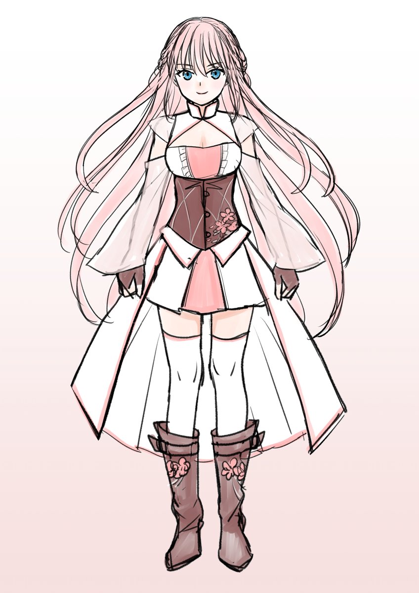 「桜の騎士 キャラデザしてみた。ええ感じになってる」|餅田いずみ⭐️ご依頼受付中のイラスト