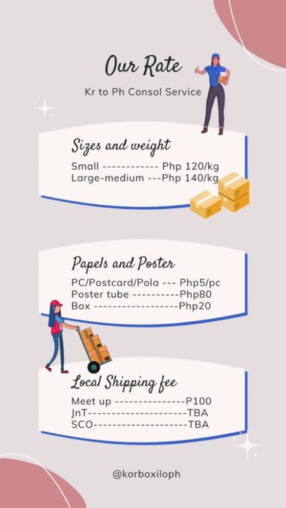 korboxiloph's tweet photo. Box Sharing Service
KR TO PH BOX SHARING
❗️FIRST TIME SHARER will have the benefit of 2kg if share exceed to 5kg every cut off
Drop Off : Iloilo
join us in GC: https://t.co/HhMHlkxdmZ…
#KBReviews
#KBfaqs
#KorboxUpdate https://t.co/BMUudw2IBR
