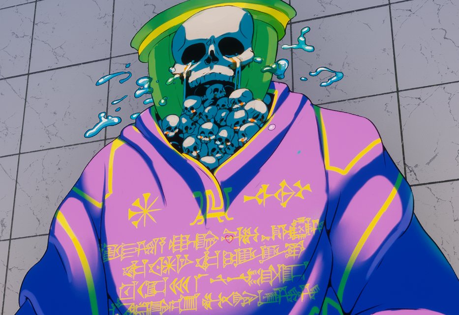 Paradise Killer has some supremely quirky writing. 
Meet the Crying Grudge. 
#indiegame #xboxgamepass