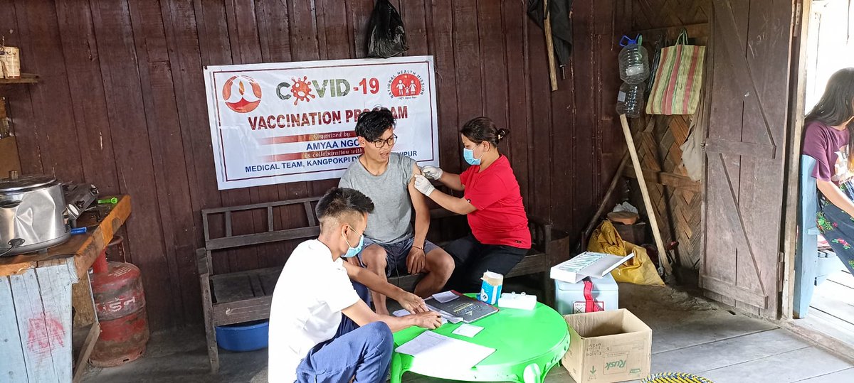 AmyaaNgo's tweet photo. Team AMYAA NGO all out in organizing Covid Vaccination Camps under #kangpokpidistrict #manipur. Aims to help District achieve 100% #CovidVaccination rate. Thanks to Kangpokpi District Medical Team for all support. 
@NBirenSingh @PMOIndia @narendramodi https://t.co/l28CLe9oJo