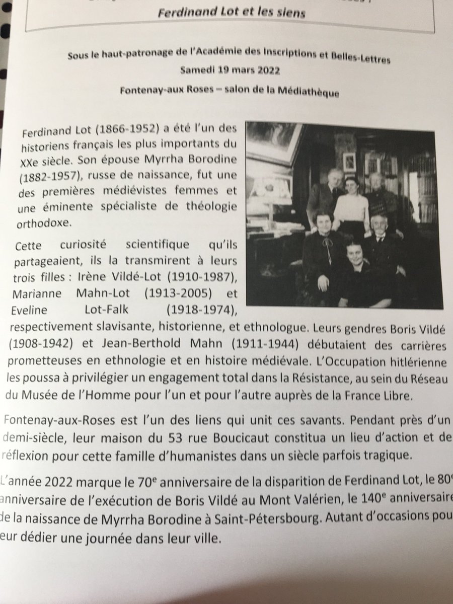 GalanteMuriel's tweet photo. 💛🌈Famille humanistes à FontenayauxRoses Ferdinand Lot et les siens, salle comble médiathèque, superbe journée de mémoire patrimoniale avec des intervenants de talent Merci aux conférenciers&amp;à D.Descatoire-RdV inauguration «hommage à Boris Vildé» don sculpteur Adomas Samogitas💙 https://t.co/DGi0T3cuwt
