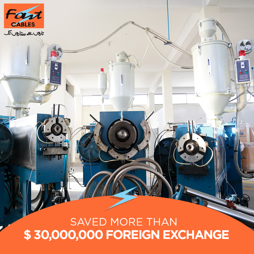 Fast Cables is committed to industrial development and economic growth in Pakistan. We have so far saved more than 30 million dollars in foreign exchange for Pakistan since introducing our CCV Line.

#FastCables #RealQuality #CCVLine #StateofTheArtTechnology #EuropeanTechnology