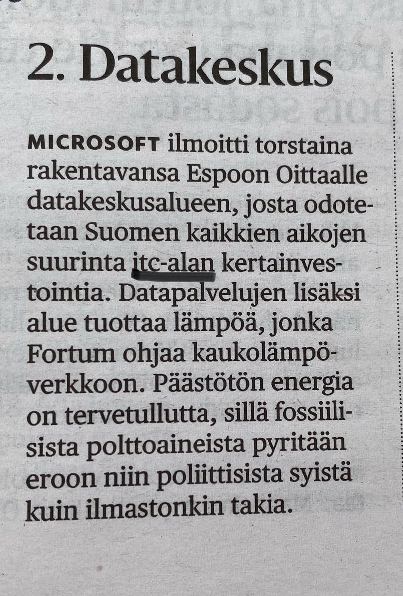 mallamarjut's tweet photo. Tästä sinällään todella hyvästä uutisesta pisti silmään jutussa käytetty lyhenne itc.
Onko tämä lyhenne jo laajemmassa käytössä vai kuuluisiko käyttää tutumpaa lyhennettä ict?
Mitä sanoo @Kielipoliisi?
#InformationAndCommunicationTechnology #ict #itc https://t.co/p9MCHYS9l9