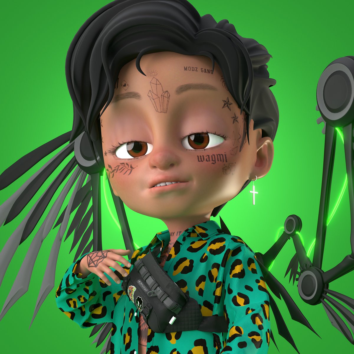 Frebjuppi's tweet image. Today is the #Modz3DEvolution - which one will look best in full-body 3D? Wings, Alien, Zombie or just normal GM swag? @TheModzKids