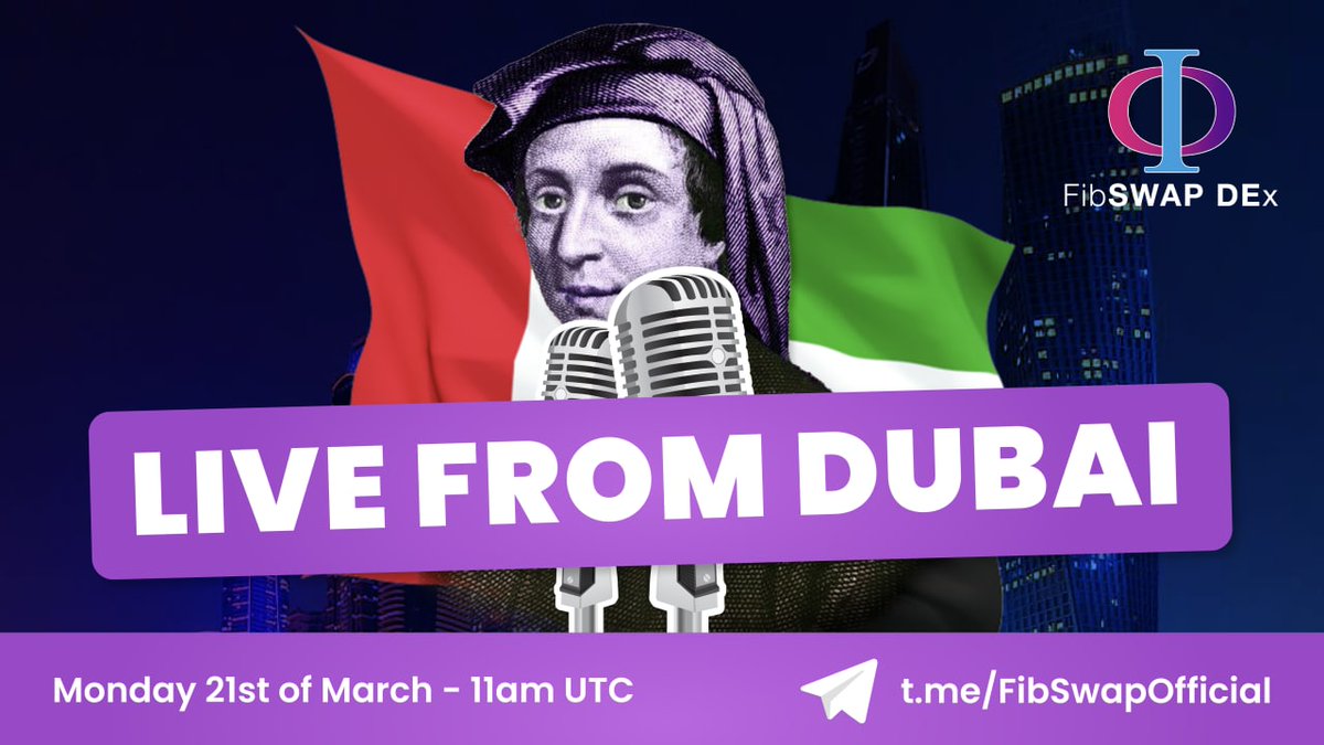 FibSwap's tweet photo. Dubai is here! As announced before, we will be attending the AIBC event👉https://t.co/9e8SB81sEr🎙️

For a special Monday with #Fibo, we will be live from Dubai so join us at https://t.co/gqckVckUdt

#Fibswap #Crosschain #AMA #DEX https://t.co/Js4odP0VJt