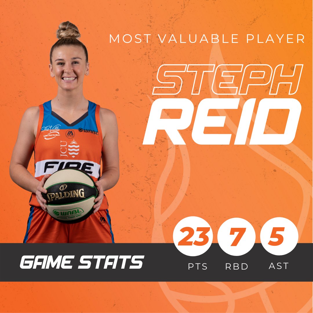 TownsvilleFire's tweet photo. AND OUR MVP IS STEPH RIED ๐คฉ๐
Our girl was on FIRE tonight with a massive 23 points and 7 rebounds๐ฅ๐ฅ๐ฅ
Nice work Reidy๐
#fireuptownsville #timetoignite #homegame #WNBL22 #townsvillefire https://t.co/UFxRtD8M5T